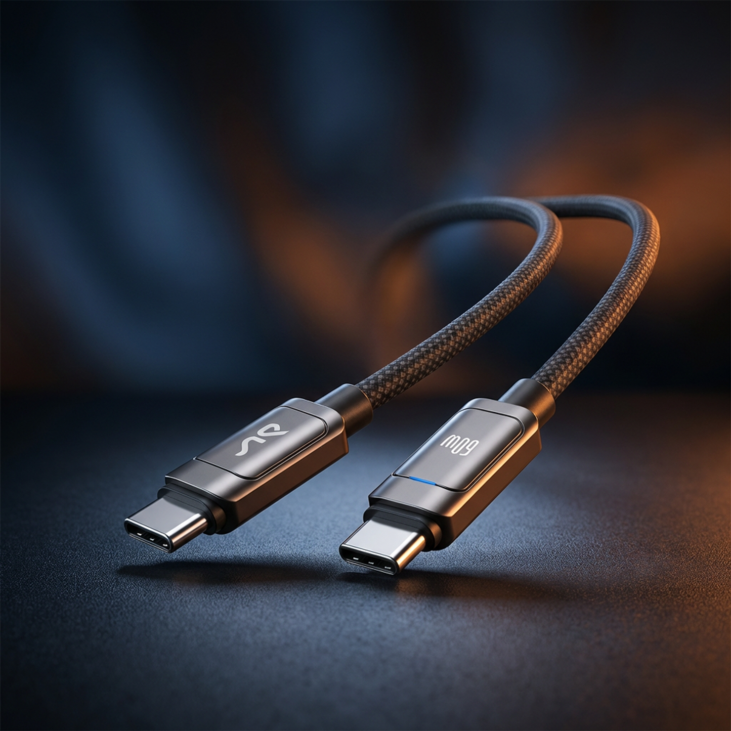Zinc Alloy Braided Cable w LED Indicator